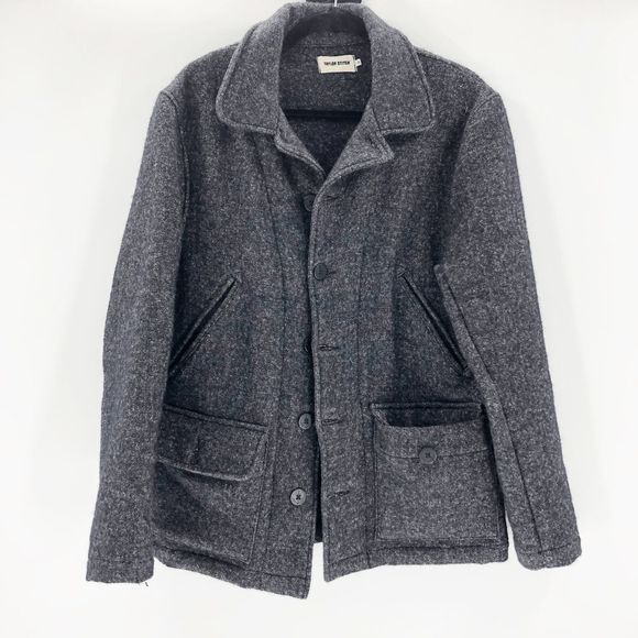 Taylor Stitch Women's Grey Button Down Pea Coat Size 10/40 - Picture 3 of 3